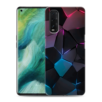 Силиконовый противоударный чехол на OPPO Find X2 с принтом Геометрия неона Силиконовый противоударный чехол на OPPO Find X2 с принтом Геометрия неона