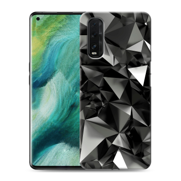 Силиконовый противоударный чехол на OPPO Find X2 с принтом Черные кристаллы Силиконовый противоударный чехол на OPPO Find X2 с принтом Черные кристаллы