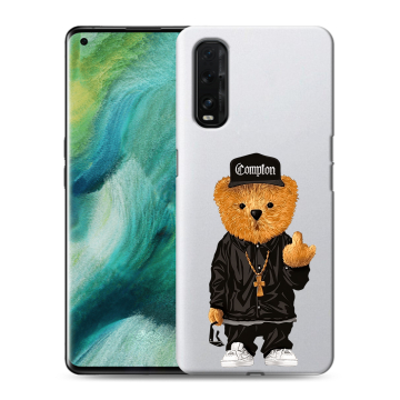 Силиконовый противоударный чехол на OPPO Find X2 с принтом Мишка Силиконовый противоударный чехол на OPPO Find X2 с принтом Мишка