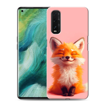 Силиконовый противоударный чехол на OPPO Find X2 с принтом милая лиса
