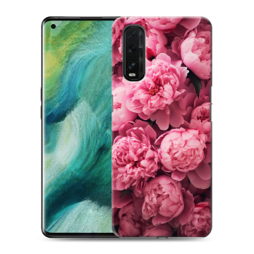 Силиконовый противоударный чехол на OPPO Find X2 с принтом цветы пионы Силиконовый противоударный чехол на OPPO Find X2 с принтом цветы пионы