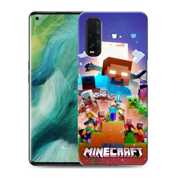 Силиконовый противоударный чехол на OPPO Find X2 с принтом Майнкрафт Minecraft Силиконовый противоударный чехол на OPPO Find X2 с принтом Майнкрафт Minecraft