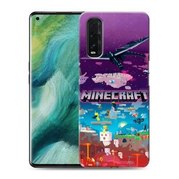 Силиконовый противоударный чехол на OPPO Find X2 с принтом Майнкрафт Minecraft