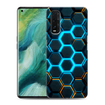 Силиконовый противоударный чехол на OPPO Find X2 с принтом Неоновые соты Силиконовый противоударный чехол на OPPO Find X2 с принтом Неоновые соты
