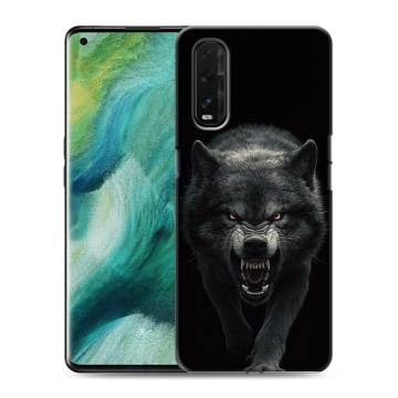 Силиконовый противоударный чехол на OPPO Find X2 с принтом Волк