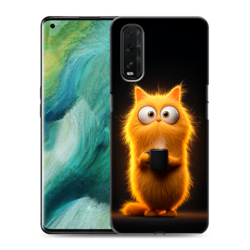 Силиконовый противоударный чехол на OPPO Find X2 с принтом Смешной кот