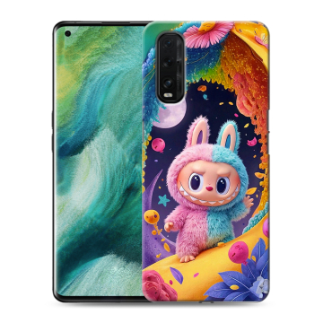 Силиконовый противоударный чехол на OPPO Find X2 с принтом Labubu Лабубу