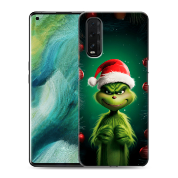 Силиконовый противоударный чехол на OPPO Find X2 с принтом Гринч Новый год Рождество Силиконовый противоударный чехол на OPPO Find X2 с принтом Гринч Новый год Рождество