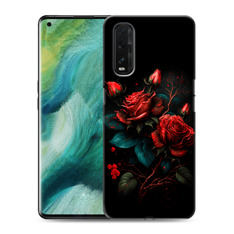 Силиконовый противоударный чехол на OPPO Find X2 с принтом Розы красные Силиконовый противоударный чехол на OPPO Find X2 с принтом Розы красные