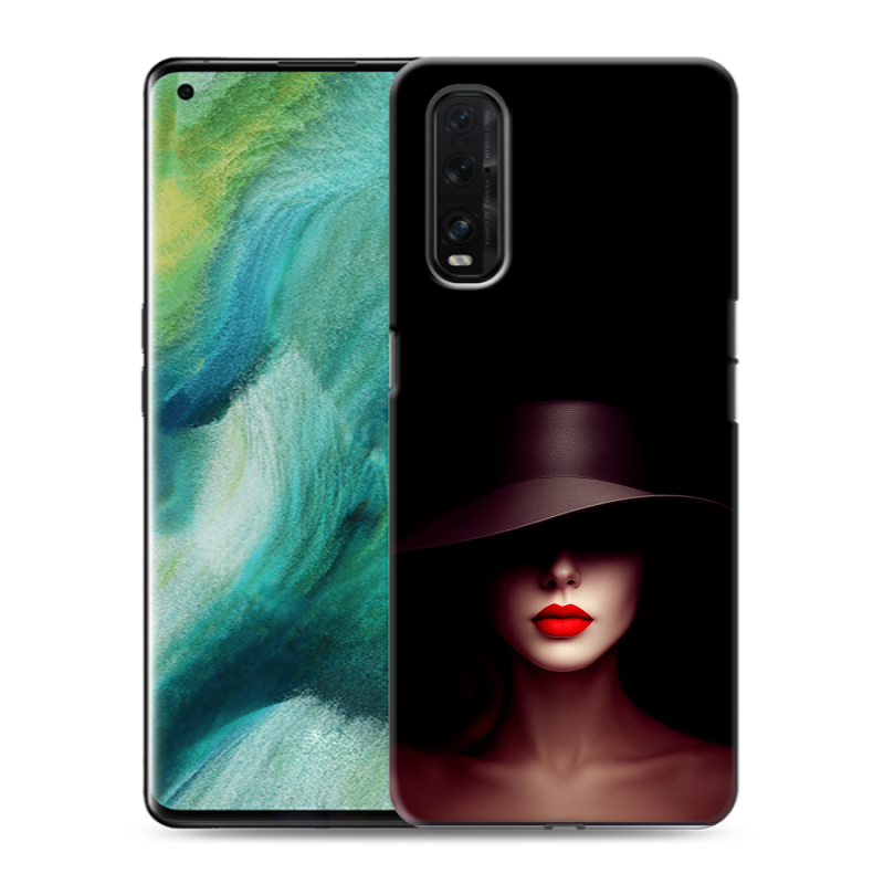 Пластиковый чехол на OPPO Find X2 с принтом Девушка в шляпе Пластиковый чехол на OPPO Find X2 с принтом Девушка в шляпе