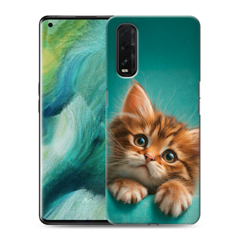 Пластиковый чехол на OPPO Find X2 с принтом котенок Пластиковый чехол на OPPO Find X2 с принтом котенок