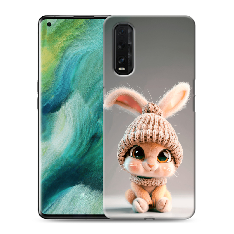 Силиконовый противоударный чехол на OPPO Find X2 с принтом Кролик Силиконовый противоударный чехол на OPPO Find X2 с принтом Кролик