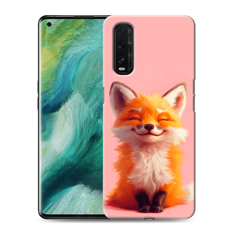Силиконовый противоударный чехол на OPPO Find X2 с принтом милая лиса Силиконовый противоударный чехол на OPPO Find X2 с принтом милая лиса