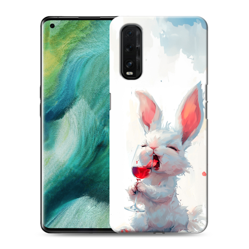 Силиконовый противоударный чехол на OPPO Find X2 с принтом кролик зайчик Силиконовый противоударный чехол на OPPO Find X2 с принтом кролик зайчик