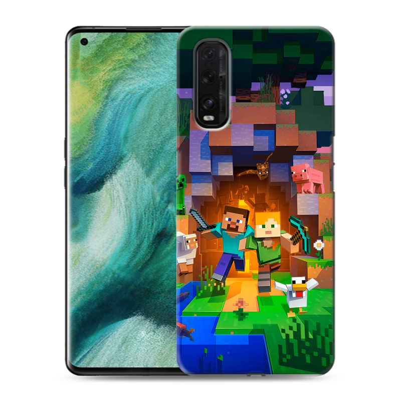 Пластиковый чехол на OPPO Find X2 с принтом Майнкрафт Minecraft Пластиковый чехол на OPPO Find X2 с принтом Майнкрафт Minecraft