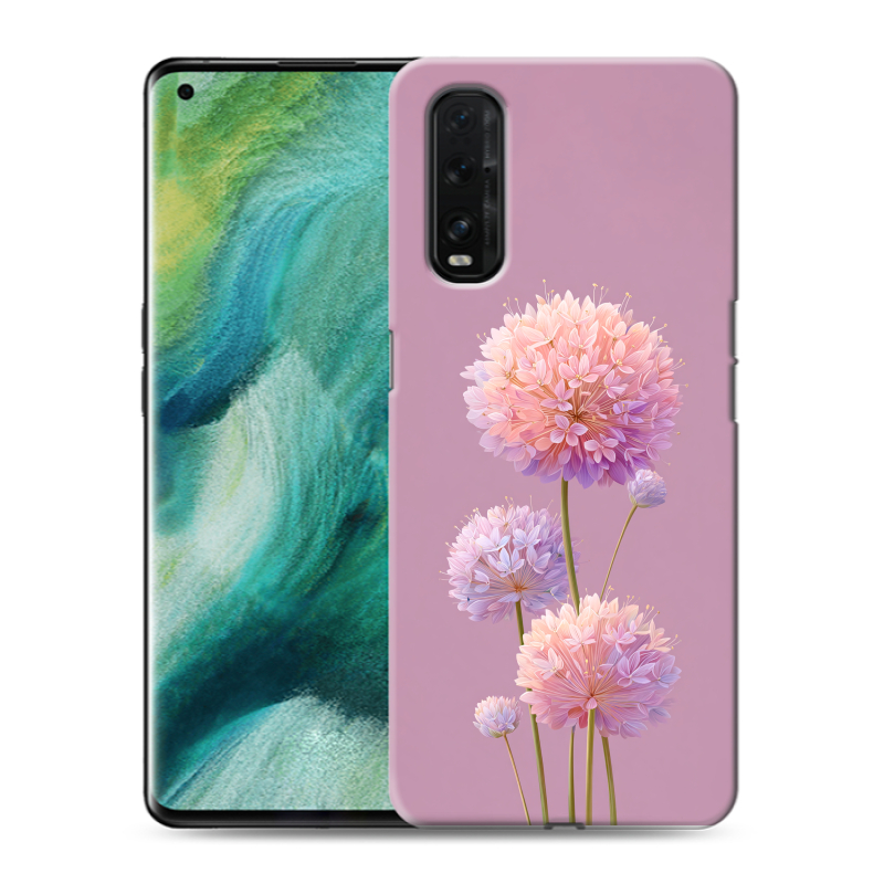 Силиконовый противоударный чехол на OPPO Find X2 с принтом Цветы Силиконовый противоударный чехол на OPPO Find X2 с принтом Цветы
