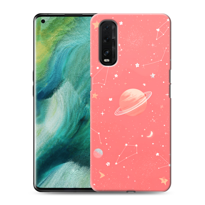 Силиконовый противоударный чехол на OPPO Find X2 с принтом Розовый космос Силиконовый противоударный чехол на OPPO Find X2 с принтом Розовый космос