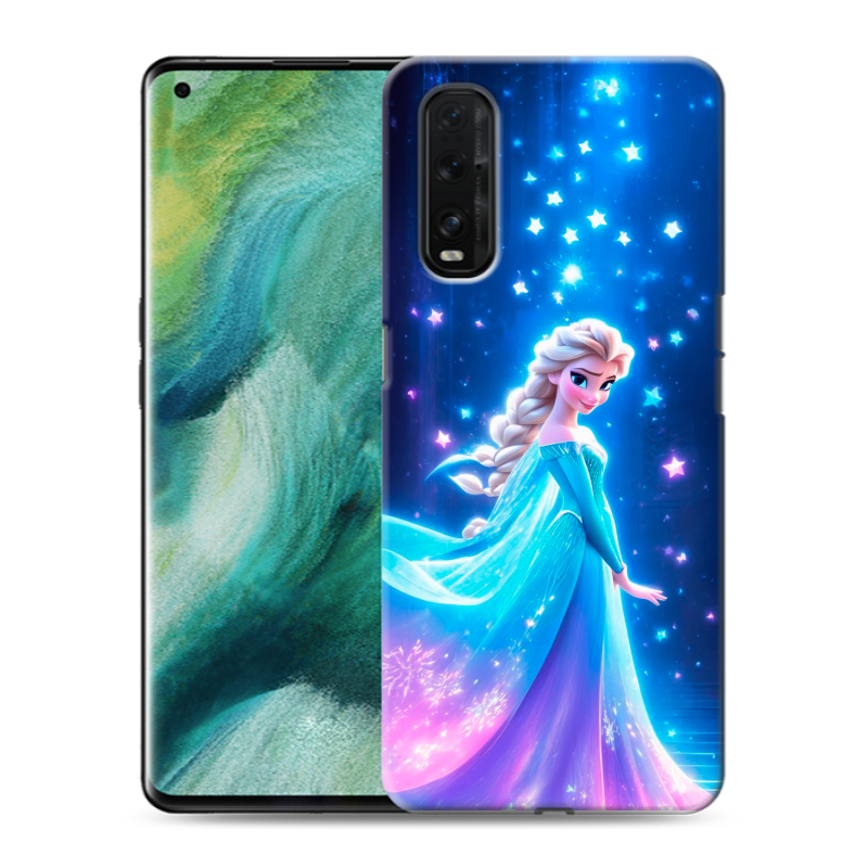 Силиконовый противоударный чехол на OPPO Find X2 с принтом Холодное сердце Frozen Силиконовый противоударный чехол на OPPO Find X2 с принтом Холодное сердце Frozen