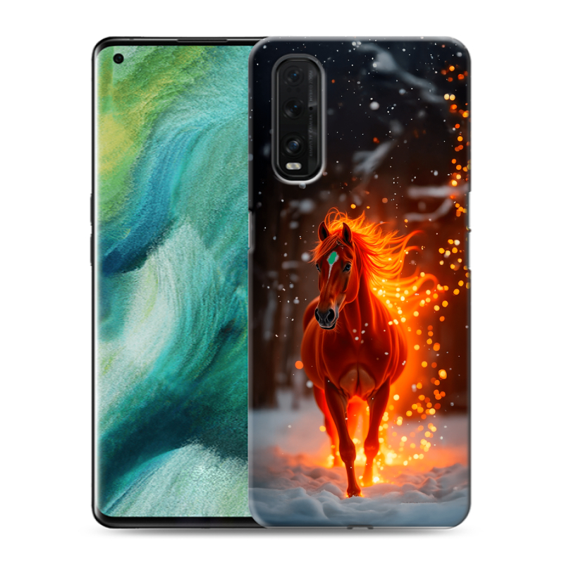 Пластиковый чехол на OPPO Find X2 с принтом Новый год Пластиковый чехол на OPPO Find X2 с принтом Новый год