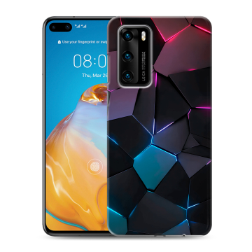 Силиконовый чехол на Huawei P40 с принтом Геометрия неона Силиконовый чехол на Huawei P40 с принтом Геометрия неона