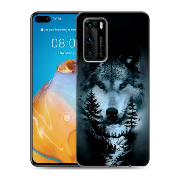 Силиконовый чехол на Huawei P40 с принтом Лесной волк Силиконовый чехол на Huawei P40 с принтом Лесной волк