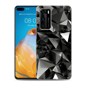 Силиконовый чехол на Huawei P40 с принтом Черные кристаллы Силиконовый чехол на Huawei P40 с принтом Черные кристаллы