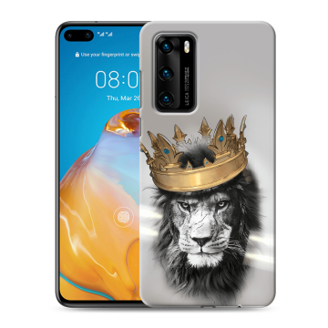 Силиконовый чехол на Huawei P40 с принтом Лев с короной Силиконовый чехол на Huawei P40 с принтом Лев с короной