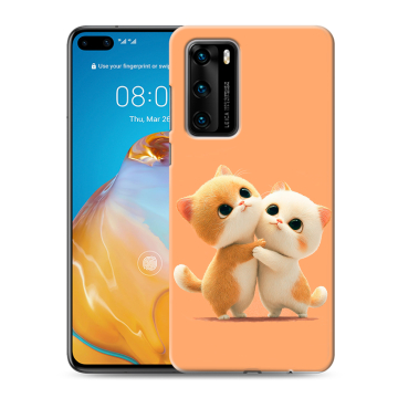 Силиконовый чехол на Huawei P40 с принтом Милые котики Силиконовый чехол на Huawei P40 с принтом Милые котики