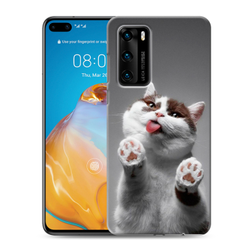 Силиконовый чехол на Huawei P40 с принтом Коты Силиконовый чехол на Huawei P40 с принтом Коты