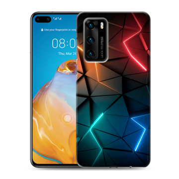 Силиконовый чехол на Huawei P40 с принтом Абстракция неон Силиконовый чехол на Huawei P40 с принтом Абстракция неон