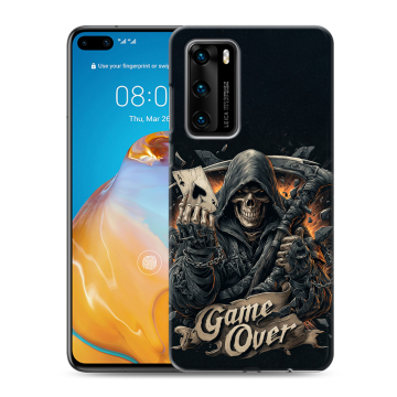 Силиконовый чехол на Huawei P40 с принтом Скелет карты Силиконовый чехол на Huawei P40 с принтом Скелет карты