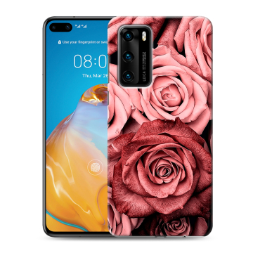 Силиконовый чехол на Huawei P40 с принтом Цветы розы Силиконовый чехол на Huawei P40 с принтом Цветы розы