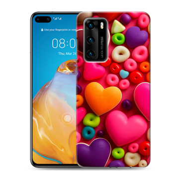 Силиконовый чехол на Huawei P40 с принтом Сердечки Силиконовый чехол на Huawei P40 с принтом Сердечки