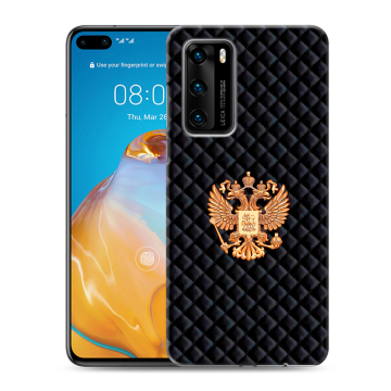 Силиконовый чехол на Huawei P40 с принтом Герб России принт Силиконовый чехол на Huawei P40 с принтом Герб России принт