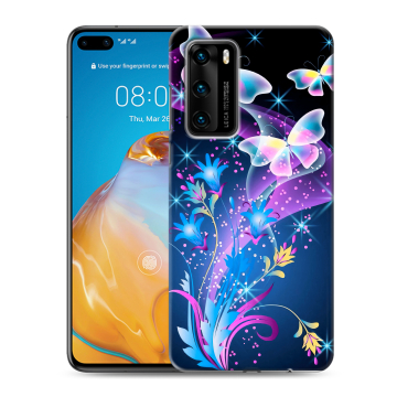Силиконовый чехол на Huawei P40 с принтом Бабочки Силиконовый чехол на Huawei P40 с принтом Бабочки