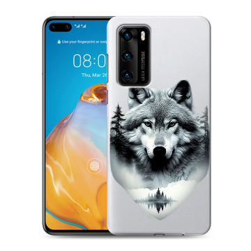 Силиконовый чехол на Huawei P40 с принтом Волк в лесу Силиконовый чехол на Huawei P40 с принтом Волк в лесу