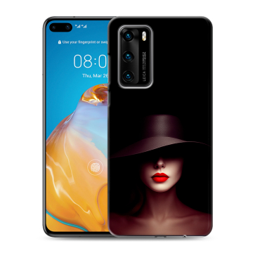 Силиконовый чехол на Huawei P40 с принтом Девушка в шляпе