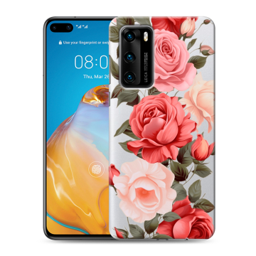 Силиконовый чехол на Huawei P40 с принтом Розы Силиконовый чехол на Huawei P40 с принтом Розы