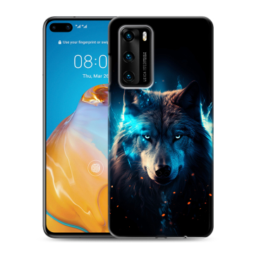 Силиконовый чехол на Huawei P40 с принтом Волк ночной