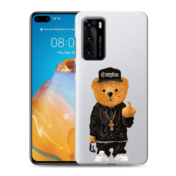 Силиконовый чехол на Huawei P40 с принтом Плюшевый медведь Силиконовый чехол на Huawei P40 с принтом Плюшевый медведь