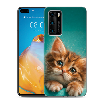Силиконовый чехол на Huawei P40 с принтом котенок Силиконовый чехол на Huawei P40 с принтом котенок