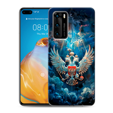 Силиконовый чехол на Huawei P40 с принтом Герб флаг России Силиконовый чехол на Huawei P40 с принтом Герб флаг России