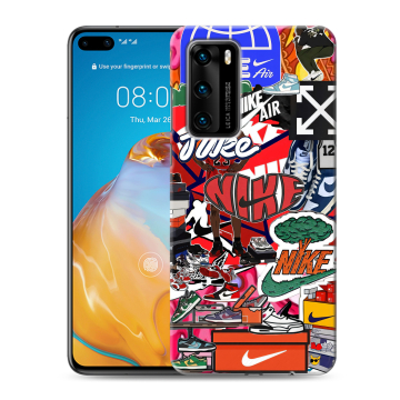 Силиконовый чехол на Huawei P40 с принтом Найк Nike яркий Силиконовый чехол на Huawei P40 с принтом Найк Nike яркий