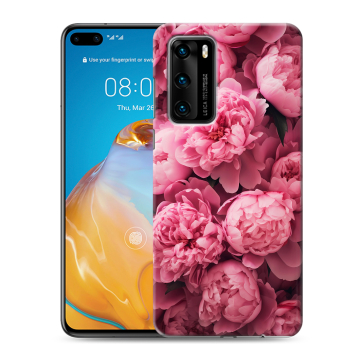 Силиконовый чехол на Huawei P40 с принтом цветы пионы Силиконовый чехол на Huawei P40 с принтом цветы пионы