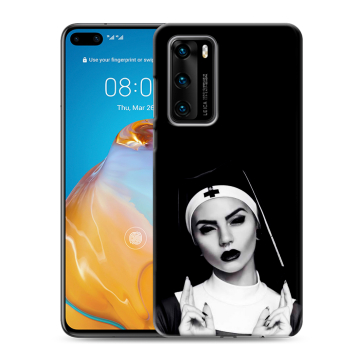 Силиконовый чехол на Huawei P40 с принтом монашка Силиконовый чехол на Huawei P40 с принтом монашка