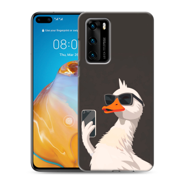 Силиконовый чехол на Huawei P40 с принтом утка в очках Силиконовый чехол на Huawei P40 с принтом утка в очках