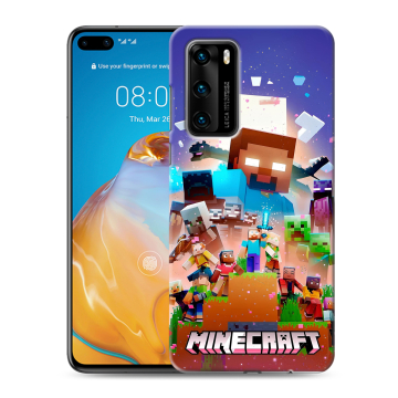 Силиконовый чехол на Huawei P40 с принтом Майнкрафт Minecraft