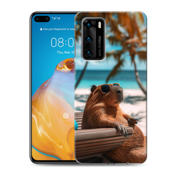 Силиконовый чехол на Huawei P40 с принтом Капибара Силиконовый чехол на Huawei P40 с принтом Капибара