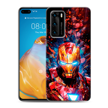 Силиконовый чехол на Huawei P40 с принтом Железный человек Ironman