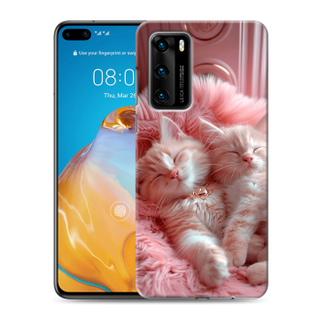 Силиконовый чехол на Huawei P40 с принтом котята котики